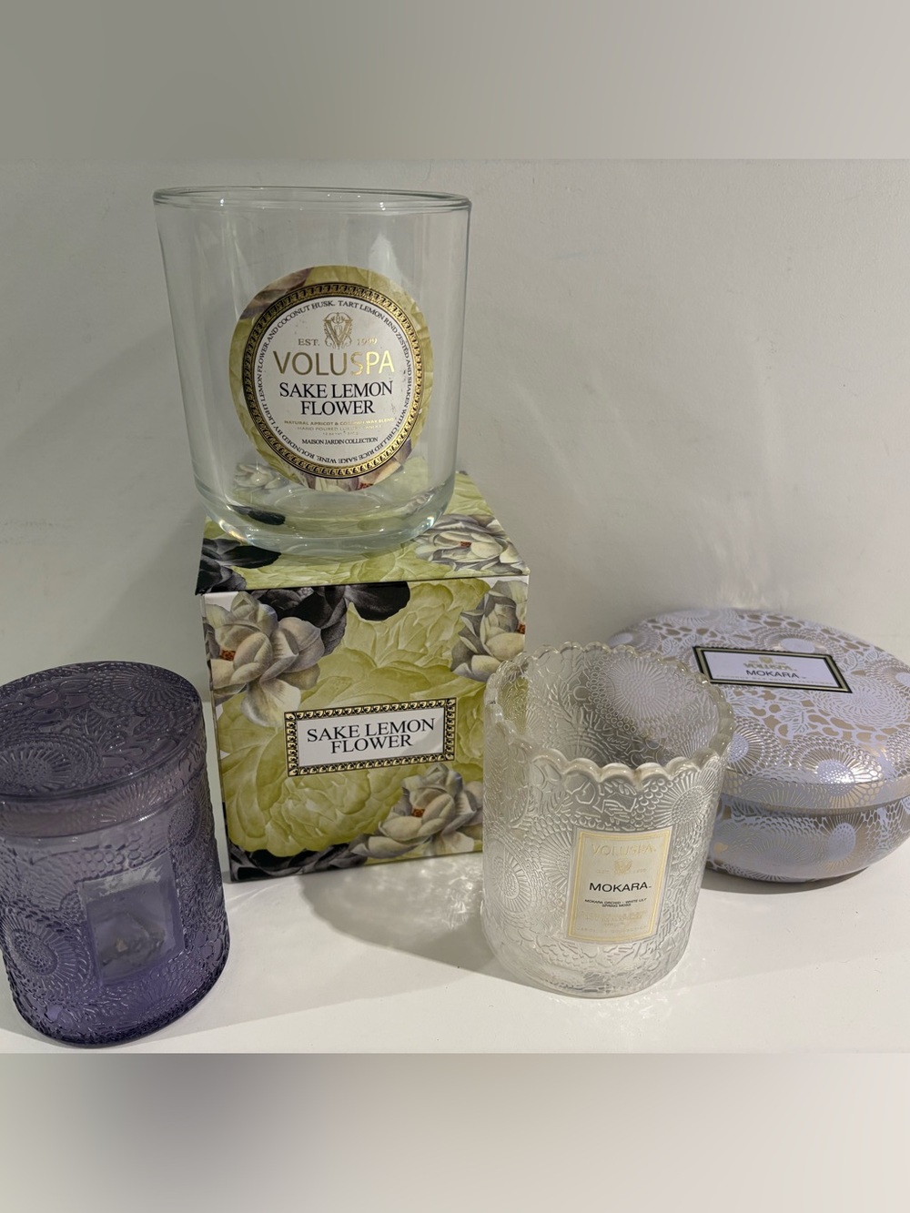 Voluspa Empty Candle holders / jars and tin lot